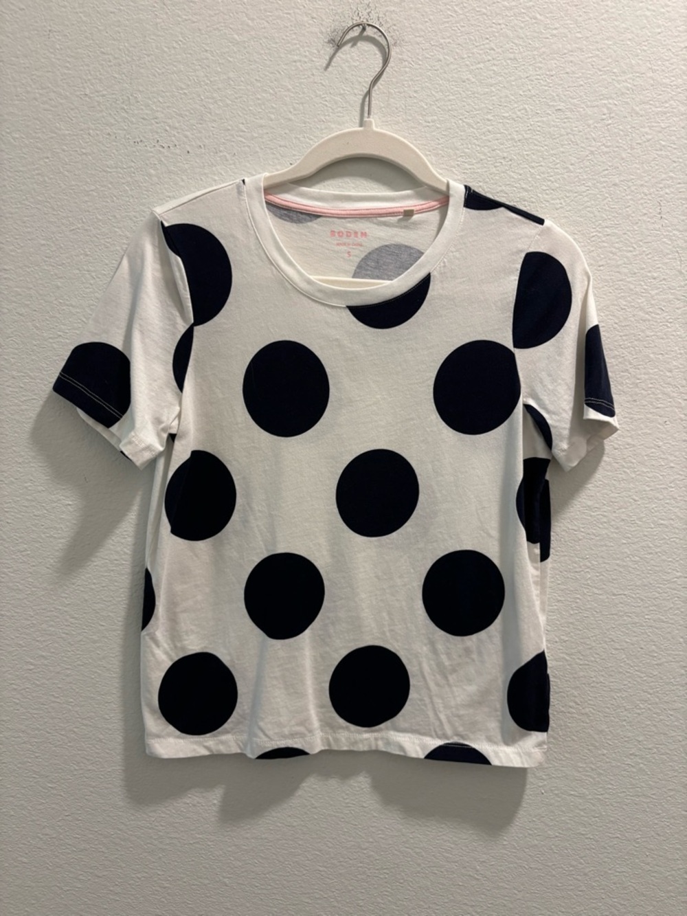 Biden Polka Dot Tee - Black on White, size S